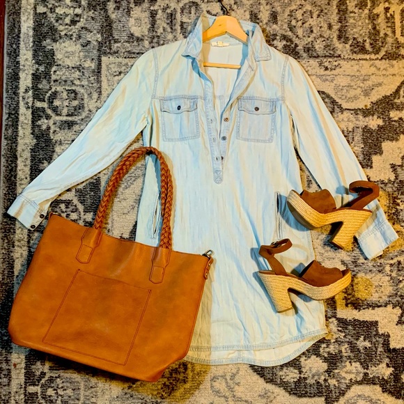 Eileen Fisher Denim Shirt Dress - light denim - Picture 5 of 5